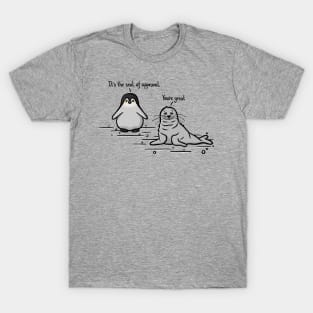 The seal of approval and his penguin friend Funny Digital Illustration T-Shirt